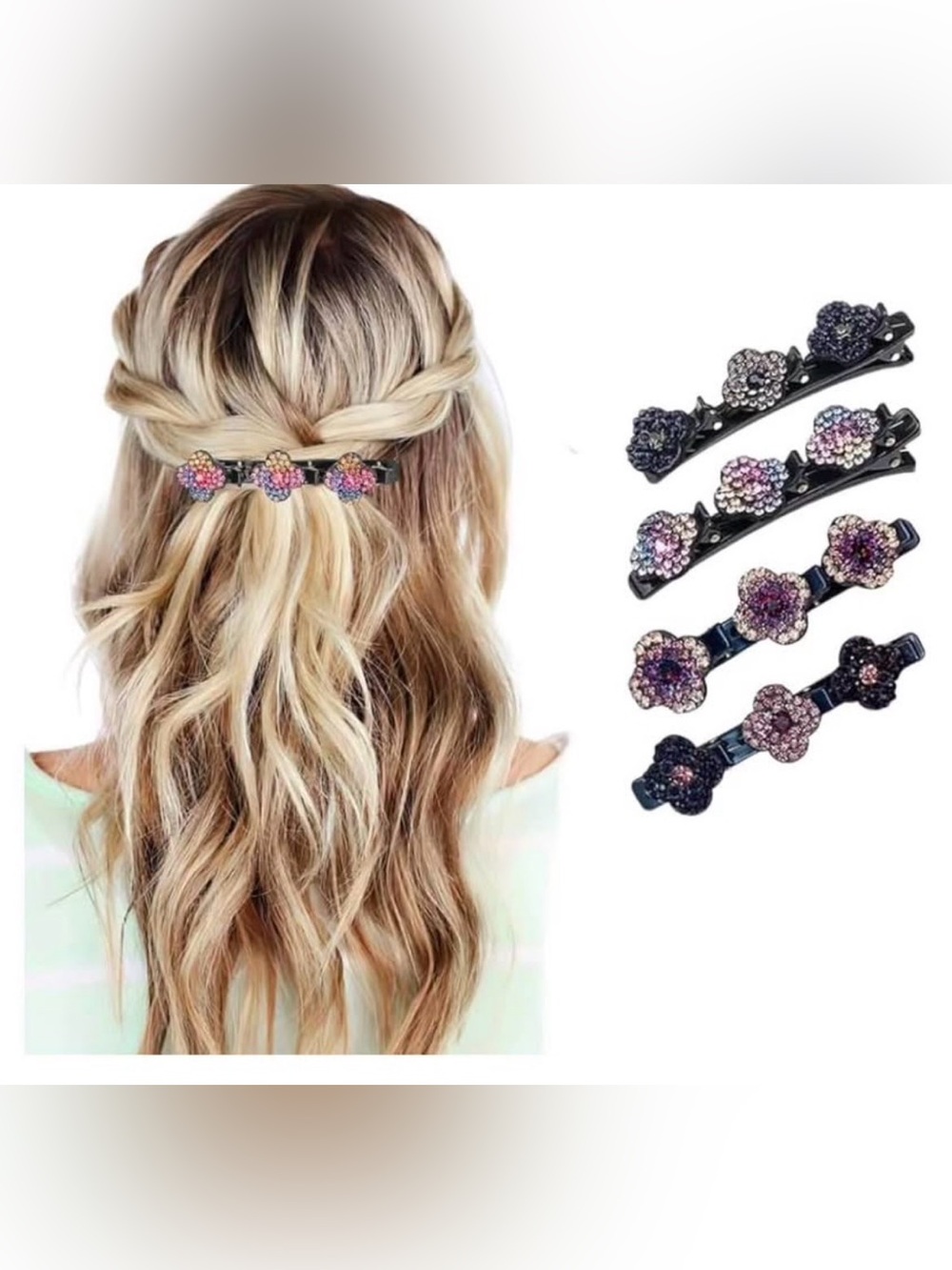 4pcs Women's Braided Hair Clips